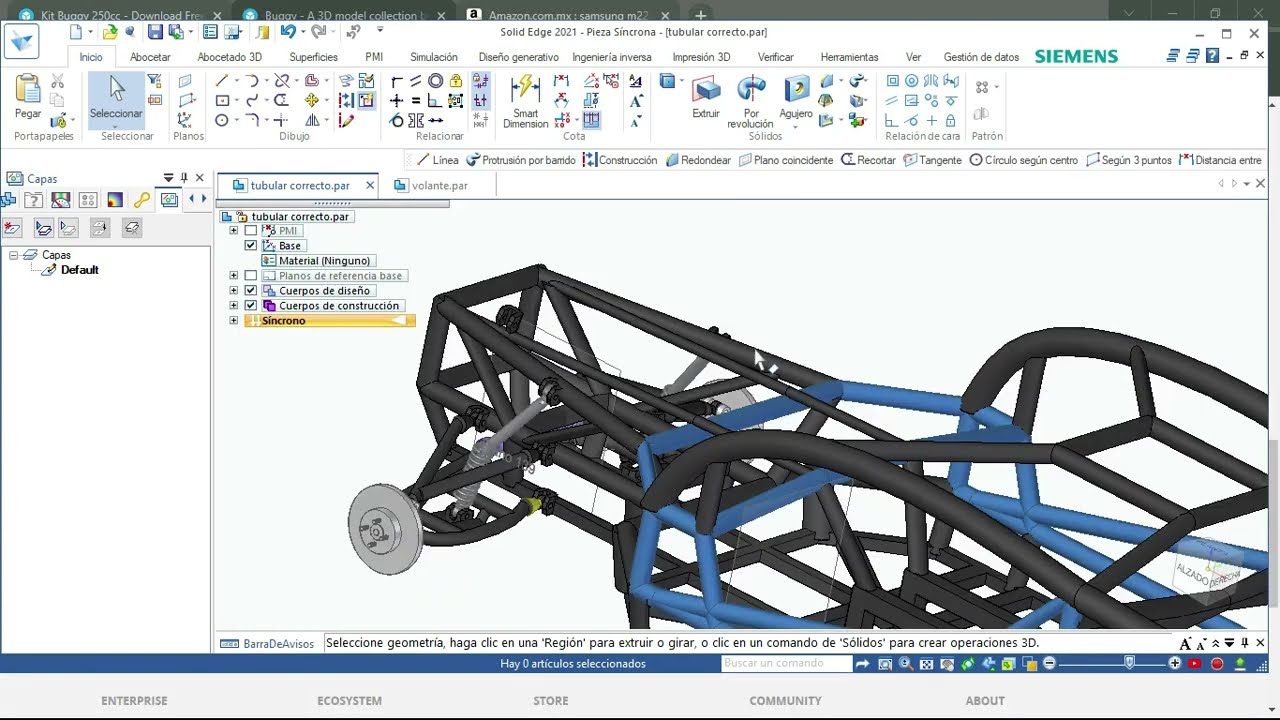 ELABORACIÓN DE VOLANTE, BUGGY SOLID EDGE 2021