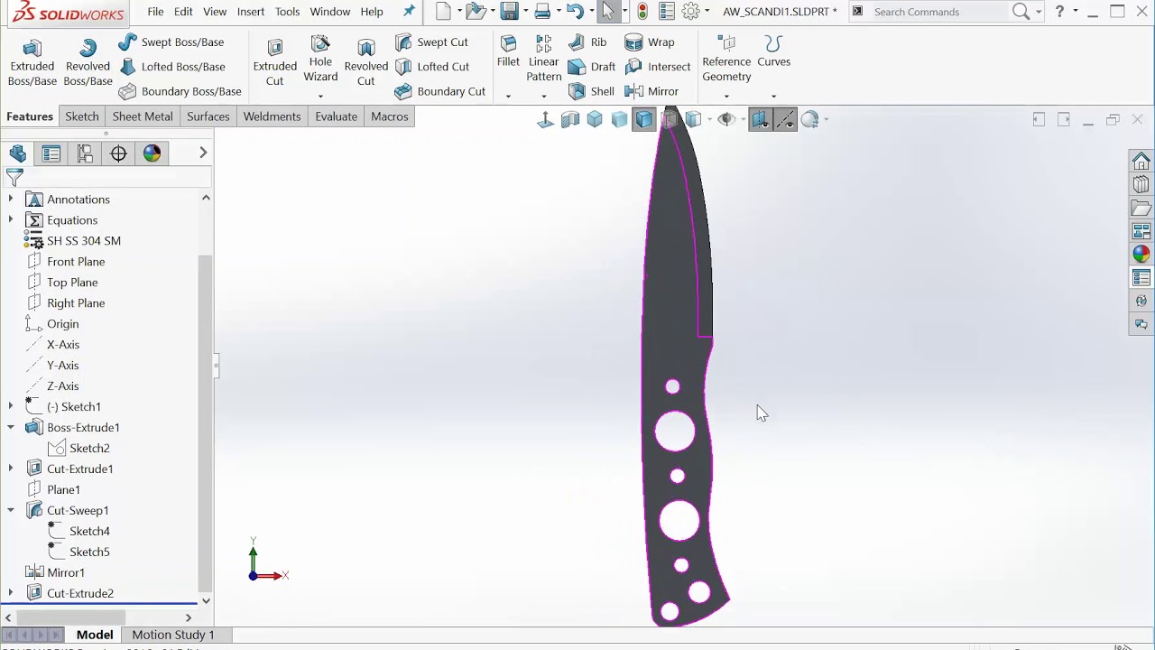 Intro into knife making part 2: Designing a Knife in SolidWorks