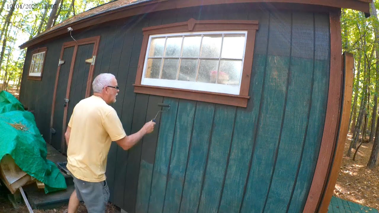 Staining my sheds (Home Chores 44).