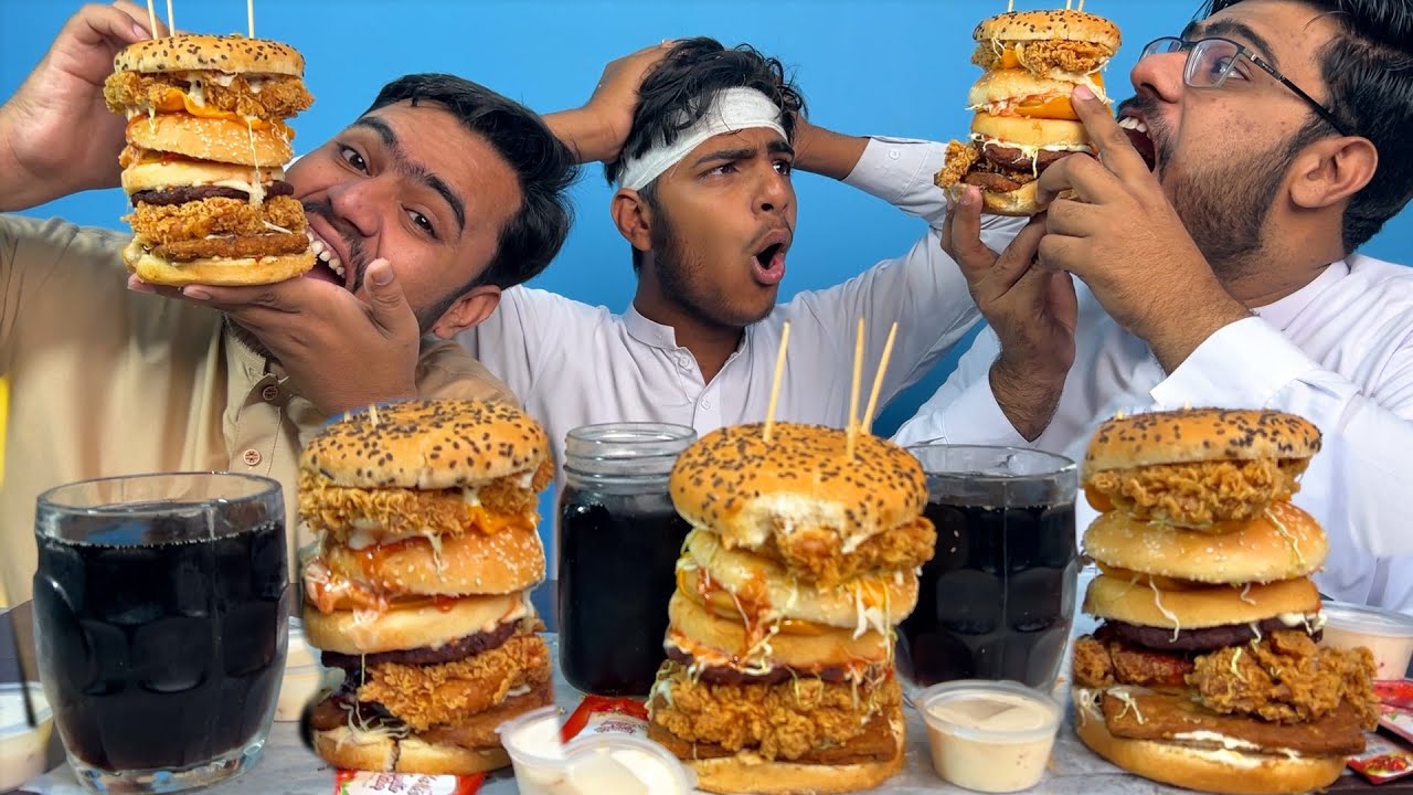 Heavy Monster Burgers Challenge | Mukbang Asmr