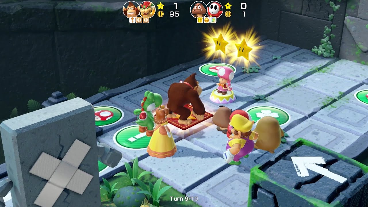 Super Mario Party Partner Party #1885 Domino Ruins Treasure Hunt DK & Bowser vs Goomba & Shy Guy
