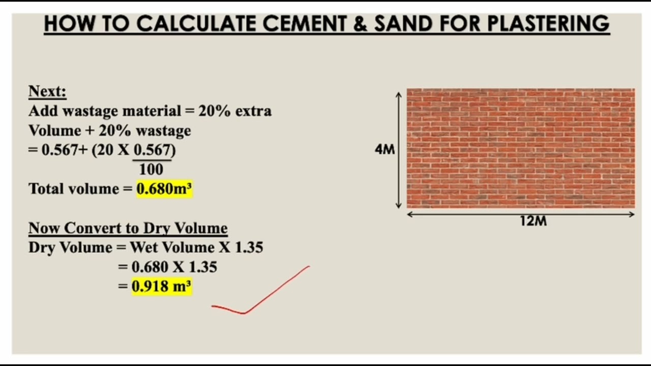 HOW TO CALCULATE CEMENT & SAND QUANTITY FOR PLASTERING