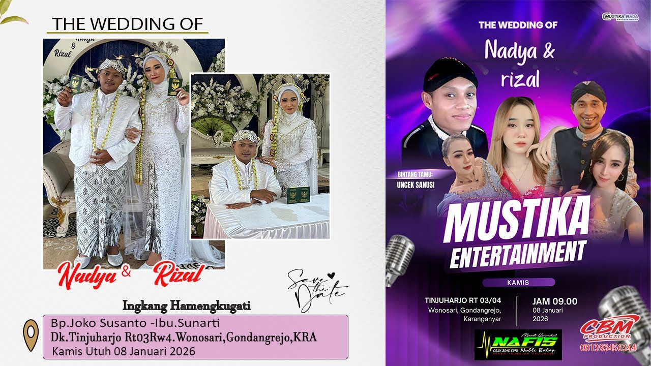 Live MUSTIKA NADA || NAFIZ AUDIO  || Wedding NADYA & RIZAL , Tinjuharjo,Wonosari, Kamis-08 Jan-2026