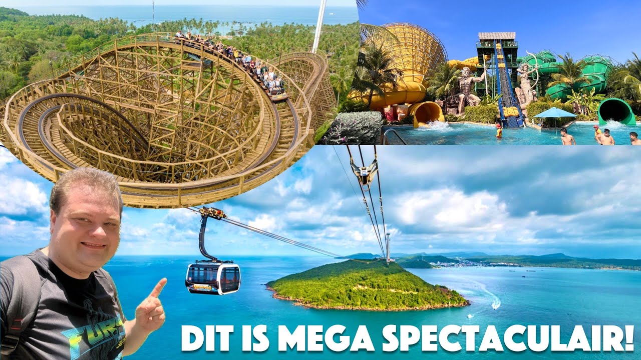 Pretpark op een TROPISCH eiland met GIGANTISCHE kabelbaan boven zee - Sunworld Hon Thom