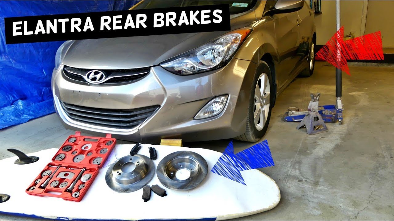 HOW TO REPLACE REAR BRAKE PADS AND DISC ROTOR ON HYUNDAI ELANTRA
