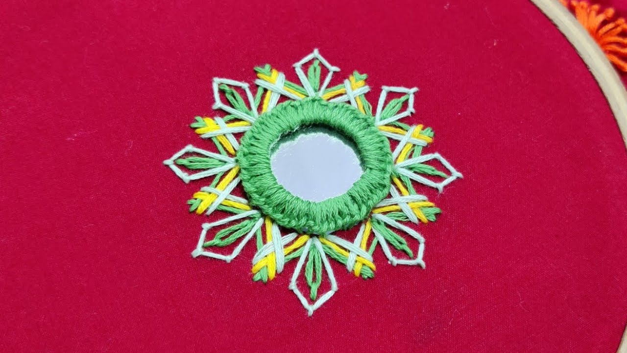 Fancy Mirror Work Embroidery Design (Hand Embroidery Work)