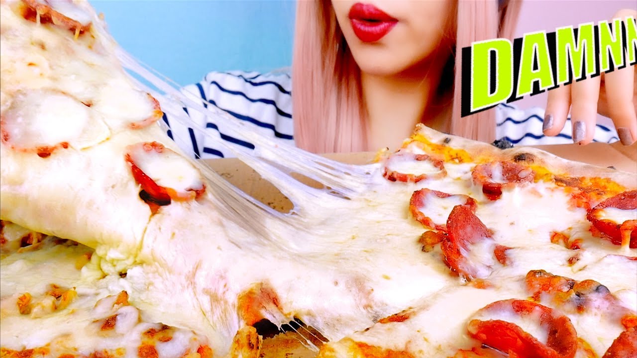 ASMR PIZZA Eating Sounds | GIANT CHEESY | No Talking 먹방