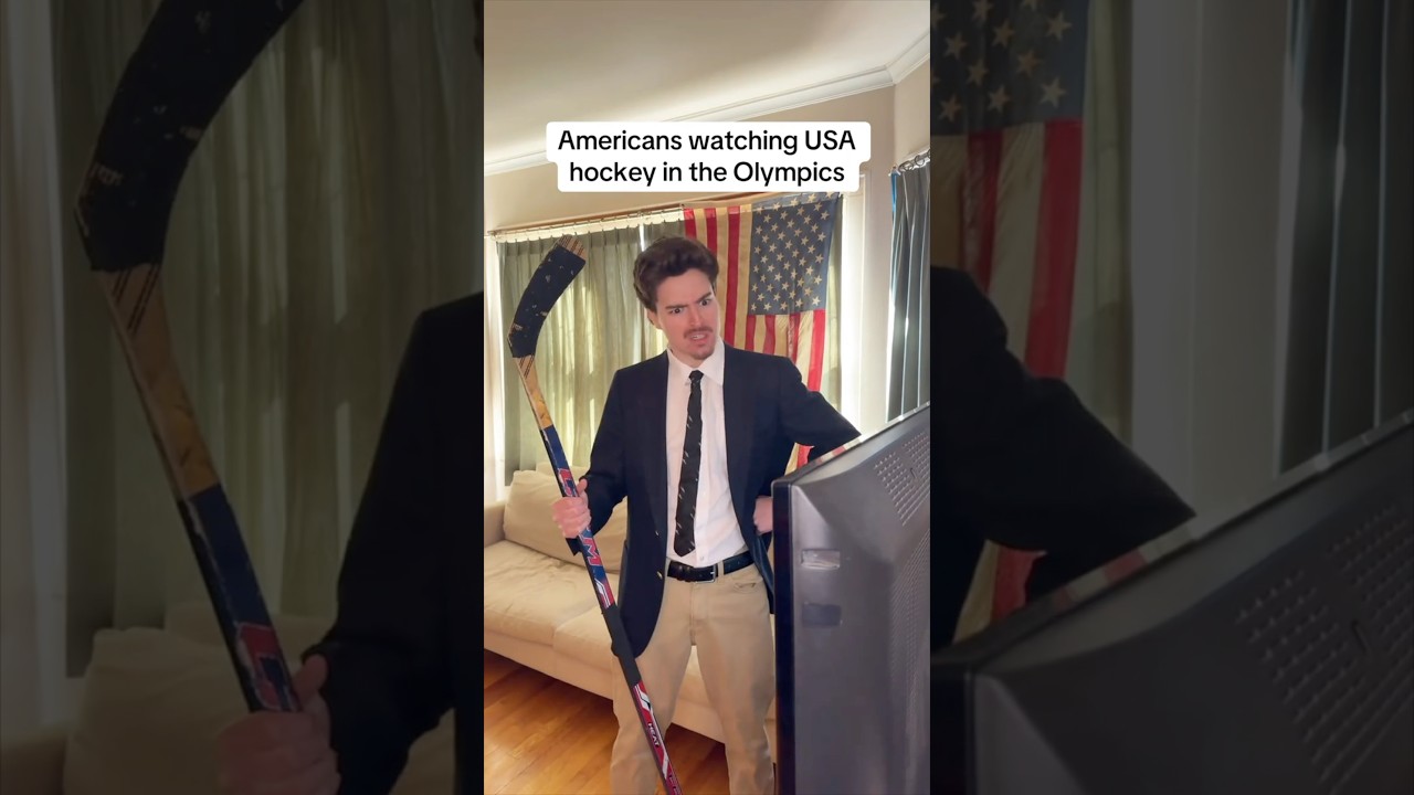 Americans watching USA hockey in the Olympics😂🏒