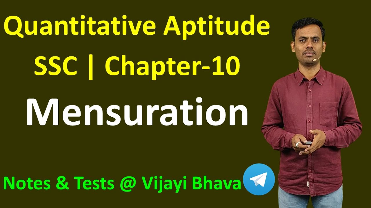 Mental Ability | SSC | Quantitative Aptitude 10 | Mensuration | Satish Joga @VijayiBhava ​