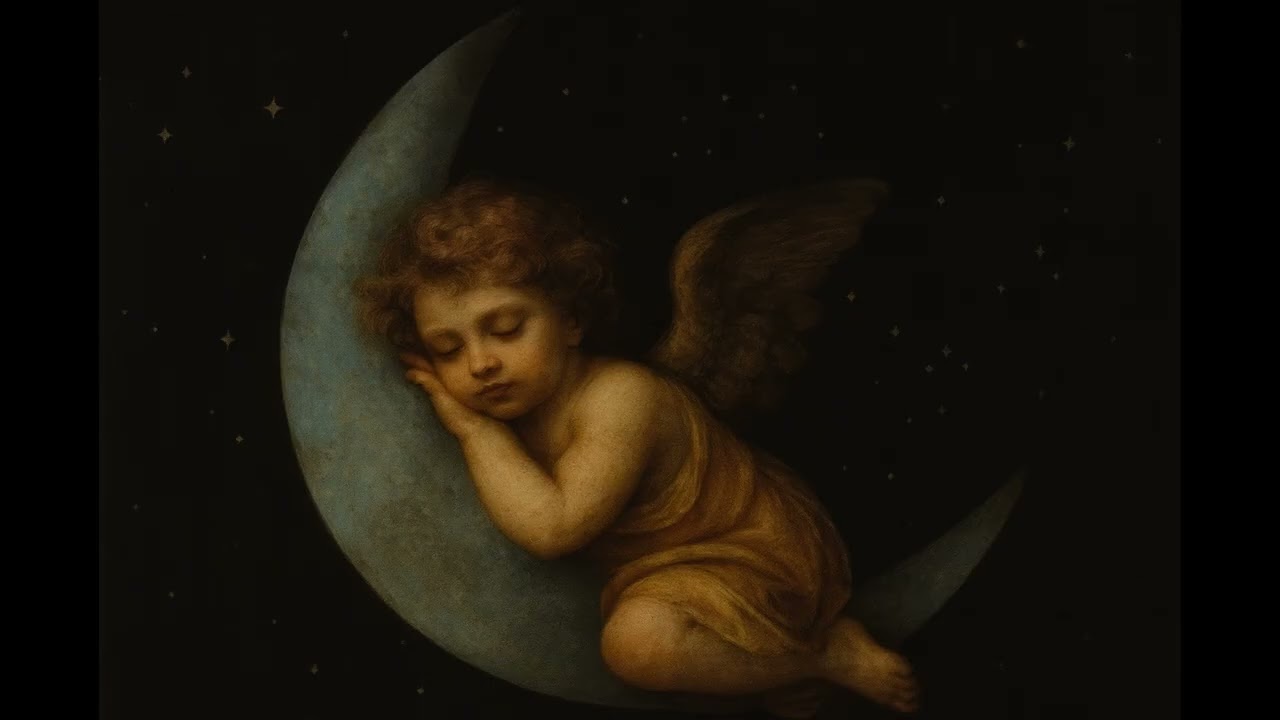 10 Hours Deep Sleep White Noise – Angel on the Moon 🌙 Midnight Sky Ambience for Sleep & Focus