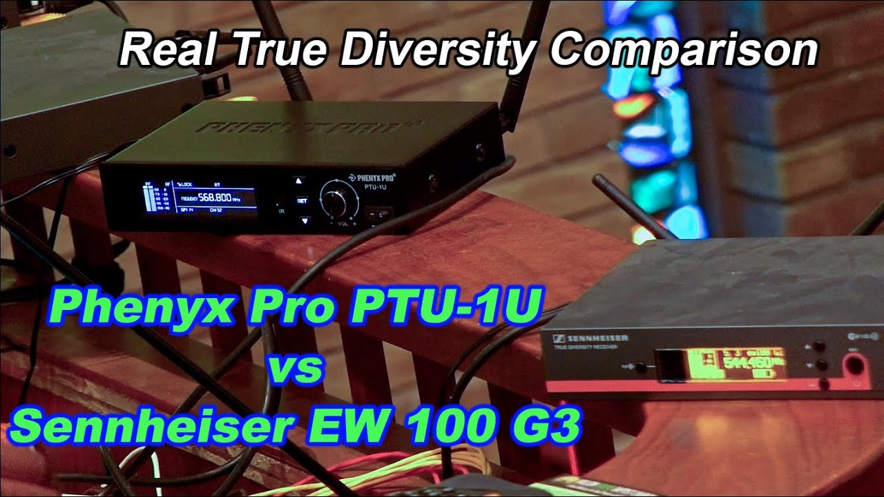 Real Test of new Phenyx Pro True Diversity PTU-1U vs 2009 Sennheiser True Diversity EW 100 G3