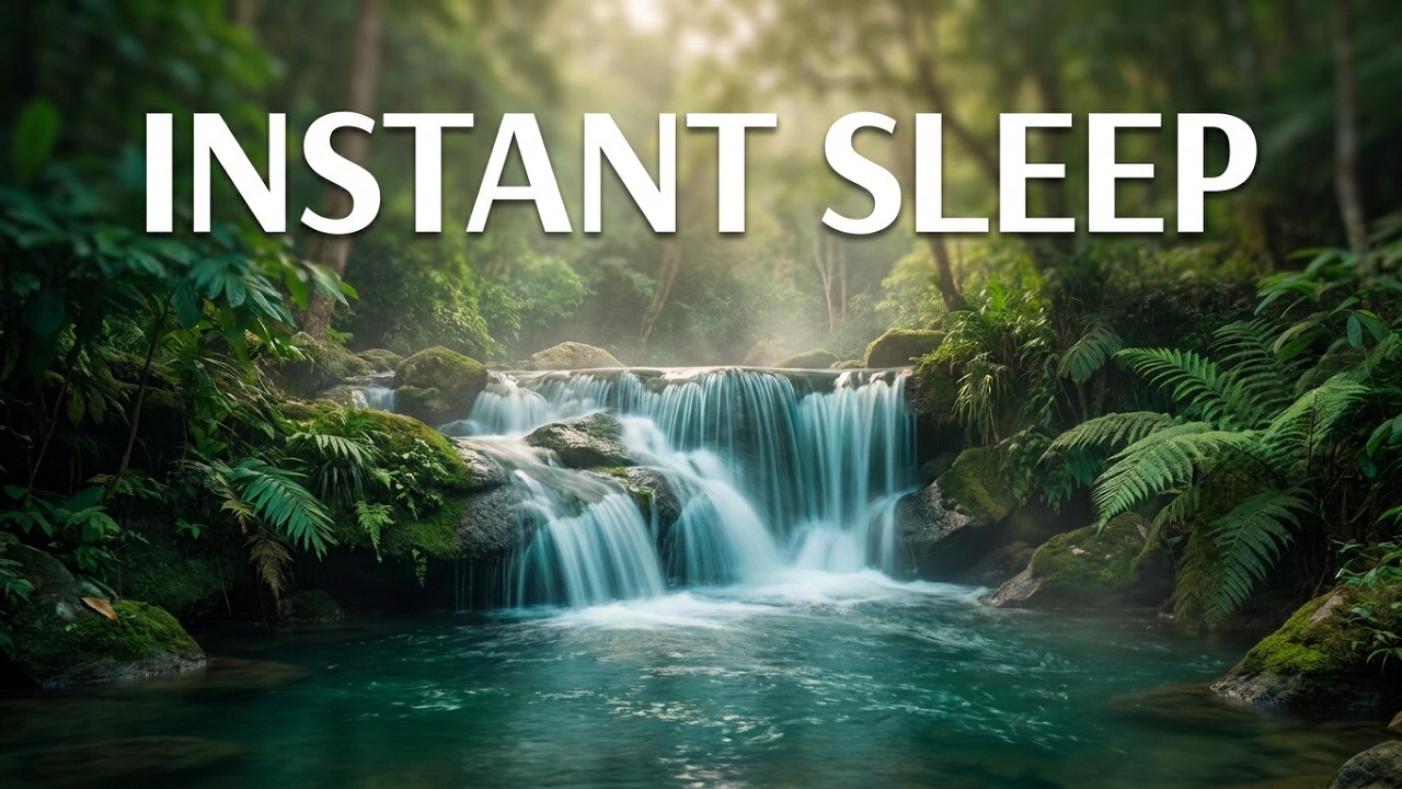 Healing Instrumental Music + Waterfall Sounds for Stress Relief