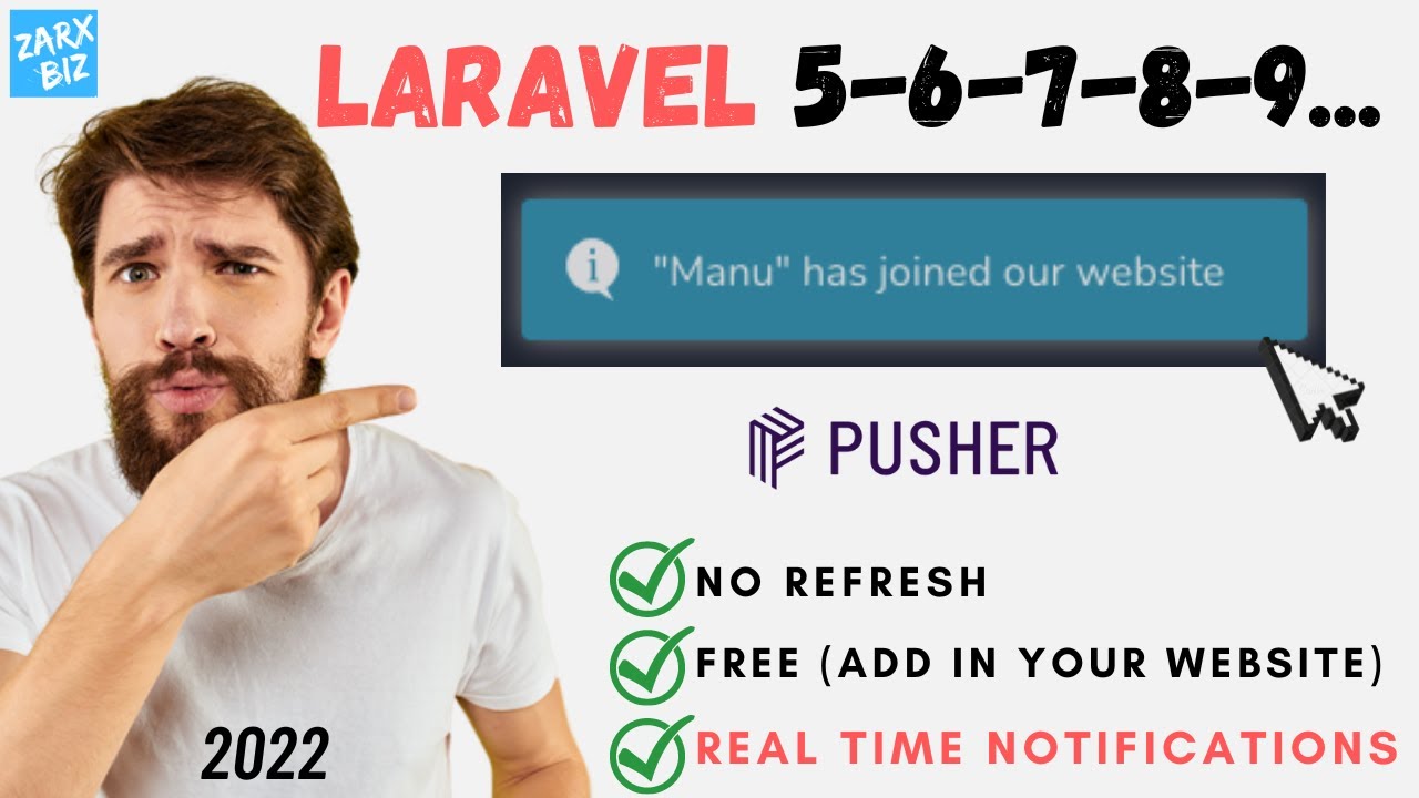 Уведомление в реальном времени в PHP Laravel [Обновлено в 2022 г.] Очень просто