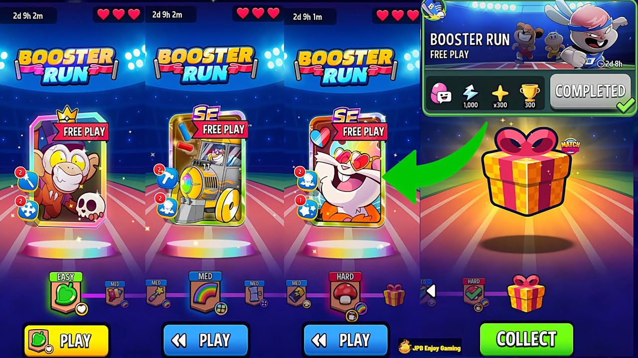 (9/9) BOOSTER RUN 💪 FRE PLAY BOOSTER AND FREE PERKS/ Match Masters 