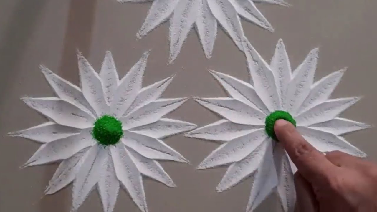 Simple Flowers Rangoli Kolam | Relaxing, Satisfying Sand Videos by Aarti | Top Rangolis