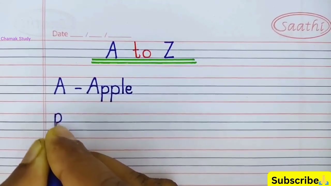 A for apple b for ball | A for apple writing with spelling | Write abcd to z Alphabets with Sounds 