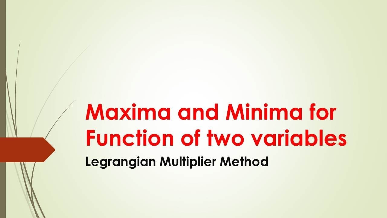 Maxima and Minima for function of two variables Legrangian Multiplier Method in tamil Problem 2