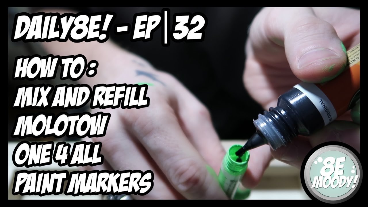HOW TO MIX AND REFILL MOLOTOW ONE 4 ALL PAINT MARKERS