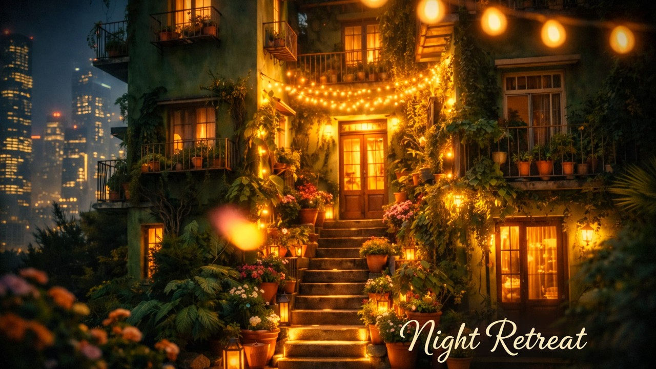 Inside a Cozy Garden Home at Night | Soft Lights & Dreamy Calm