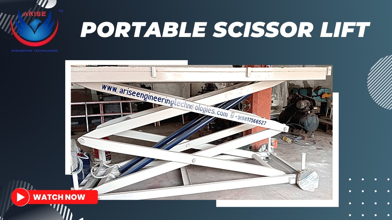 Portable Hydraulic Scissor Lift || Manufacturer || Total Lifting Height 5 meter || Capacity 2.5 Ton