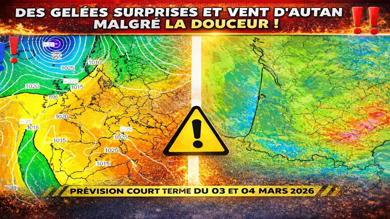 DES GELEES SURPRISES ET VENT D'AUTAN MALGRE LA DOUCEUR ! MÉTÉO 03 ET 04 MARS 2026
