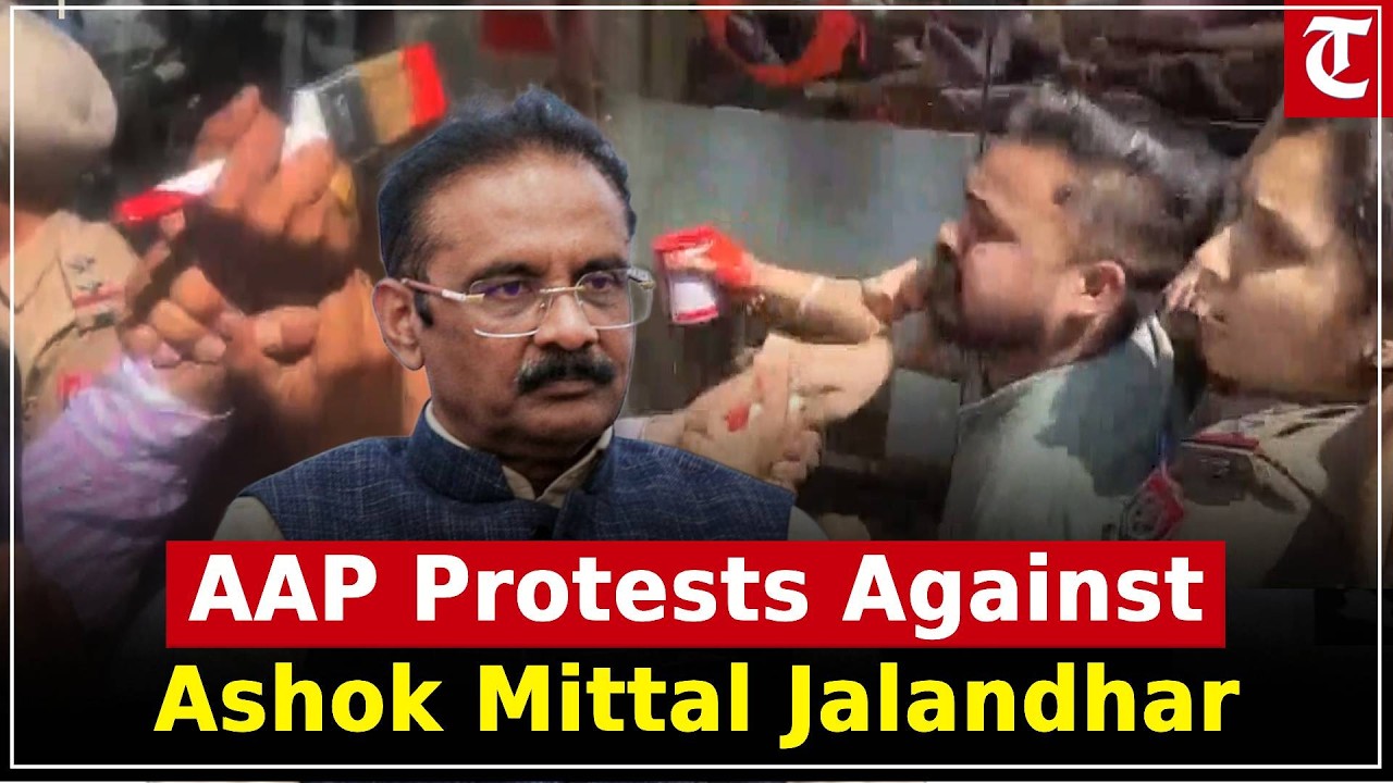 AAP workers protest against Ashok Mittal in Jalandhar after MPs join BJP move sparks row