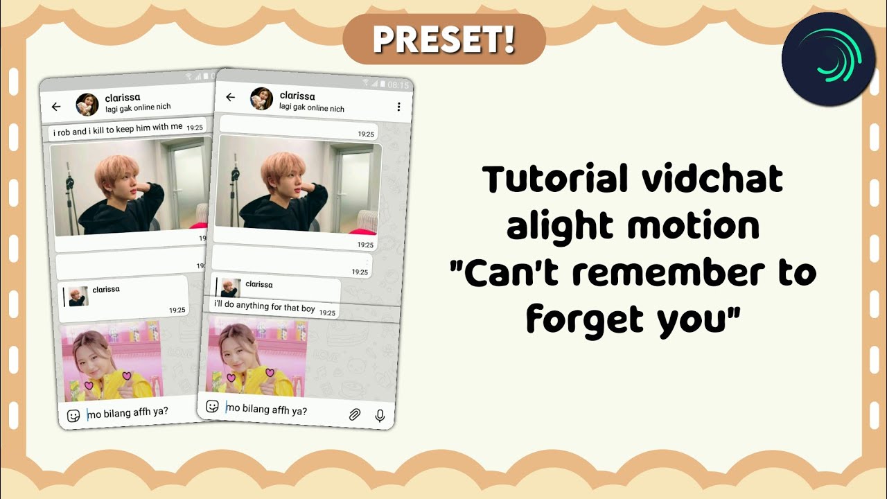 Ꮺ ࣪. [PRESET] Tutorial vidchat alight motion 