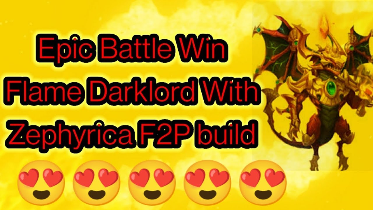 Epic Battle Flame Darklord | F2P Build Zephyrica  Easy Win | #castleclash #cbcevent
