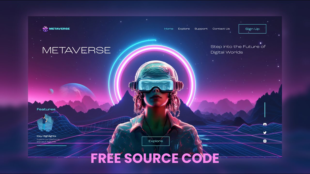 Metaverse Website with HTML & CSS | Hindi/Urdu | Free Code | M.A Developer
