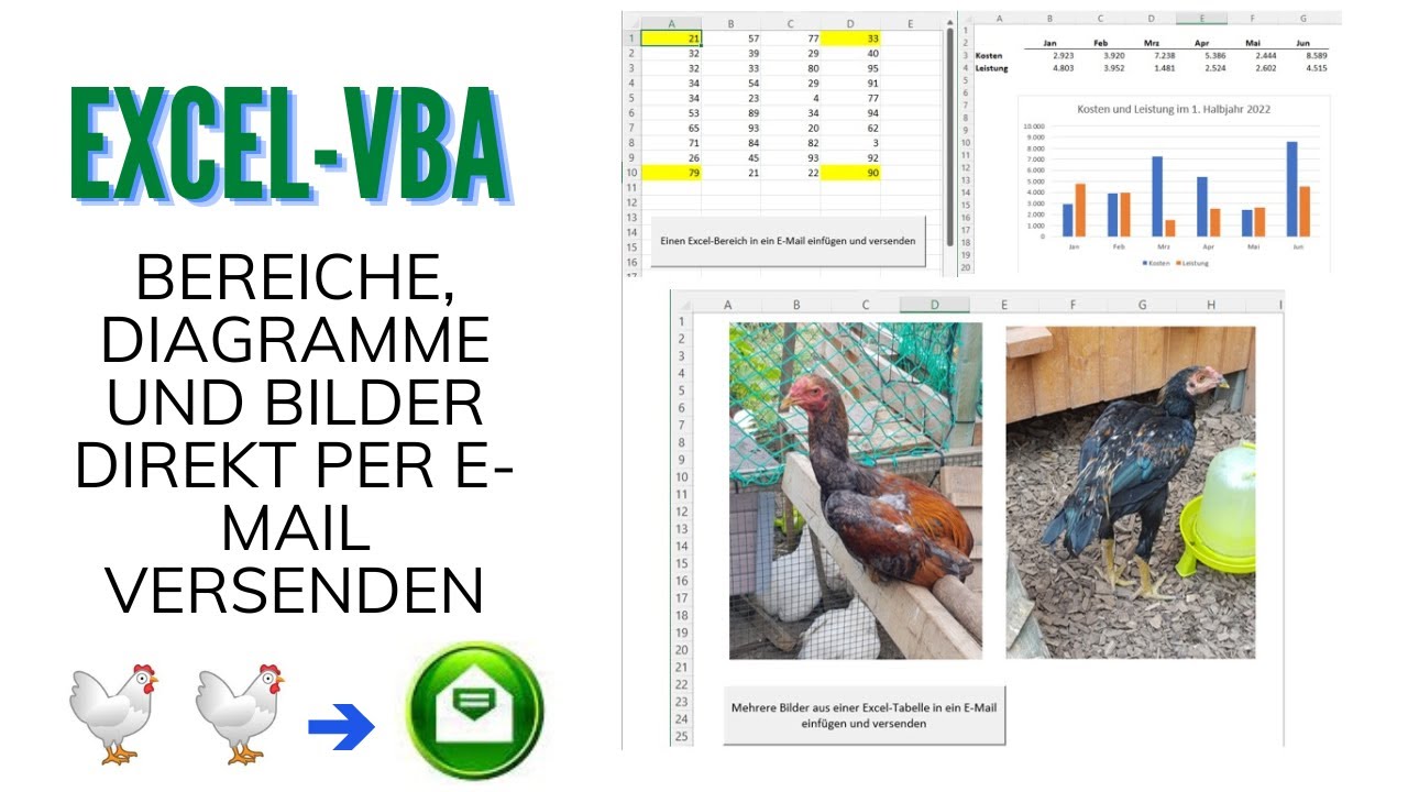 Video 298: Excel-VBA: Bereiche, Diagramme und Bilder aus Excel im E-Mail einfügen und versenden