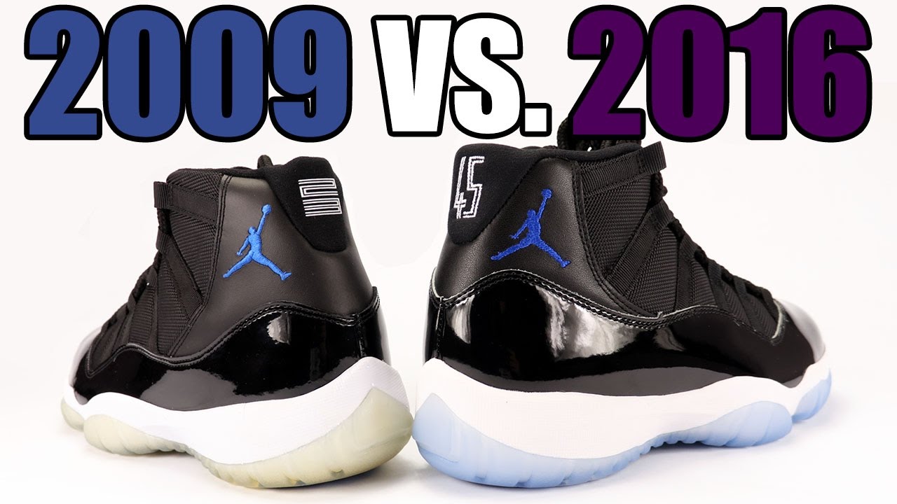 2016 vs 2009 Air Jordan 11 Space Jam Comparison