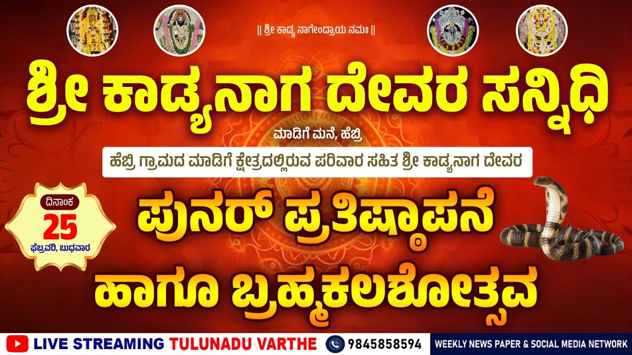 ಮಾಡಿಗೆ ಮನೆ ಹೆಬ್ರಿ ಶ್ರೀ ಕಾಡ್ಯನಾಗ ದೇವರ ಸನ್ನಿಧಿ | ಪುನರ್‌ ಪ್ರತಿಷ್ಠಾಪನೆ