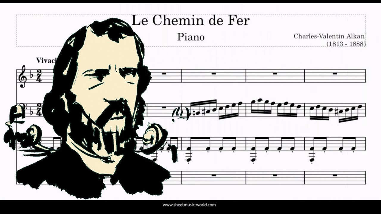 Le Chemin de Fer (Four Pianos) Marche Triomphale, Op.27 -  Charles Valentin Alkan (Tutorial, Score)