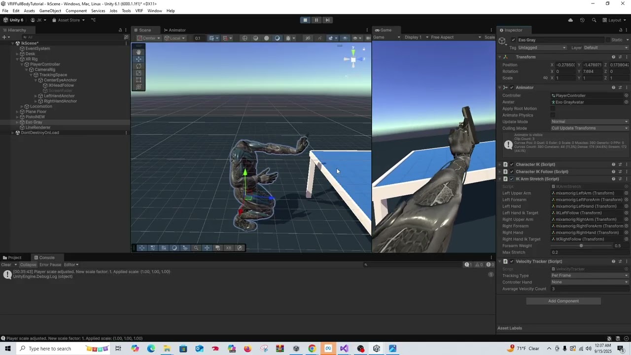 VR Interaction Framework Unity Full Body IK: Testing Arm Stretch