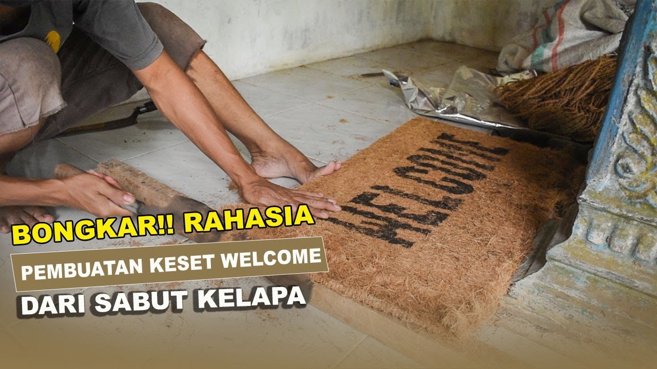 CARA MEMBUAT KESED WELCOME DARI SABUT KELAPA - KERAJINAN SABUT KELAPA