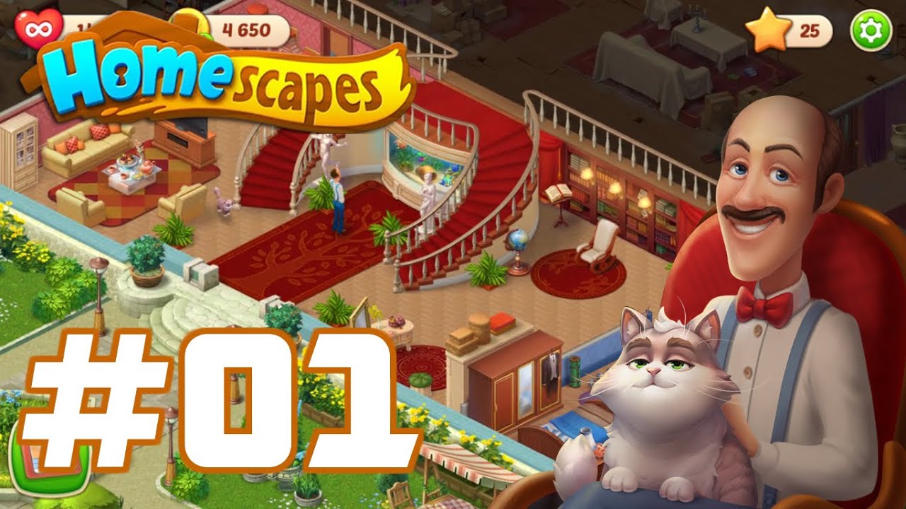 Homescapes en espa&ntilde;ol - MOD Gameplay Vestibulo completo