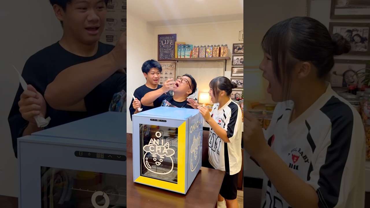 パパの豪快すぎるクシャミに家族全員驚く【ONICHAコーン茶編】😱😩🥴 #shorts #funny When dad sneezes