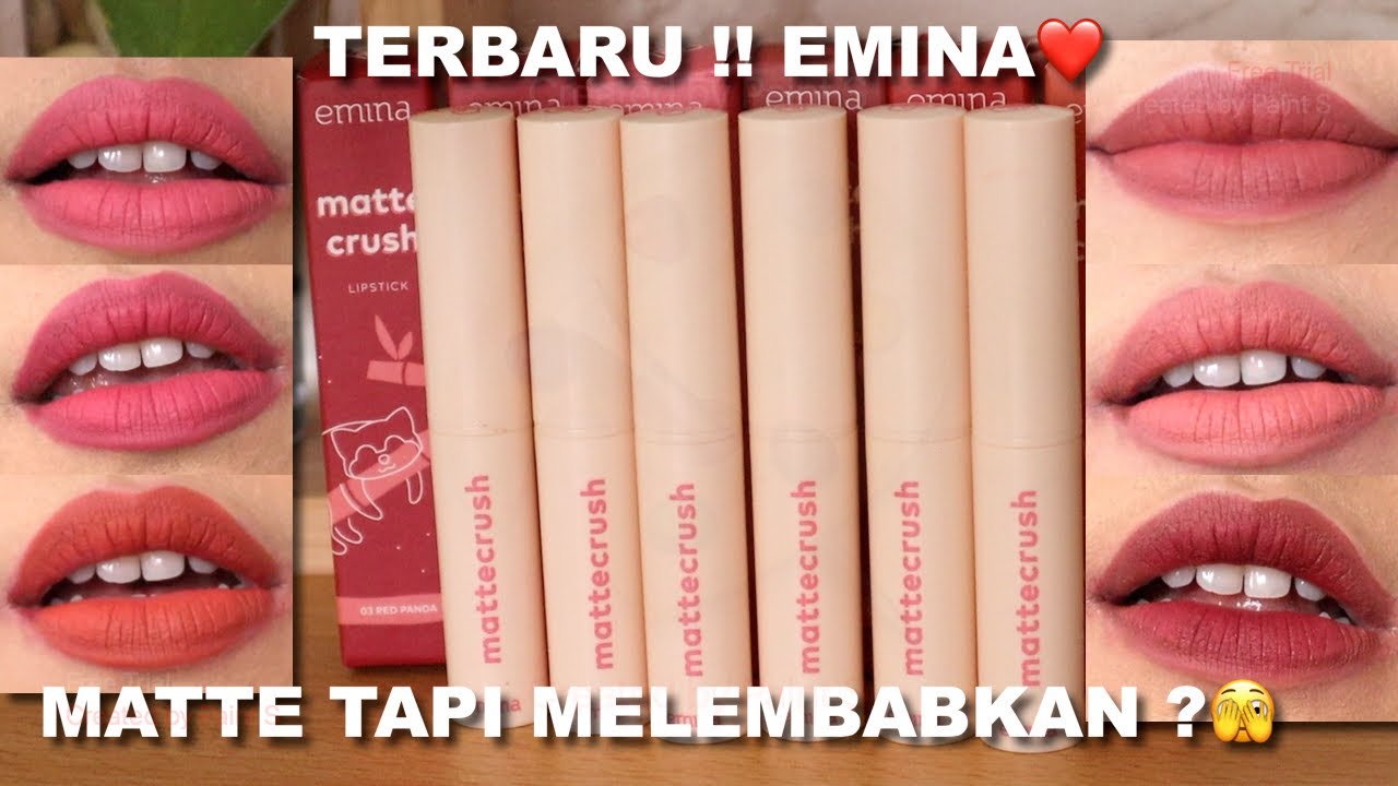 AKHIRNYA..EMINA MATTE CRUSH LIPSTICK REVIEW & SWATCHES | PIGMENTED MELEMBABKAN BIBIR |Maria Soelisty