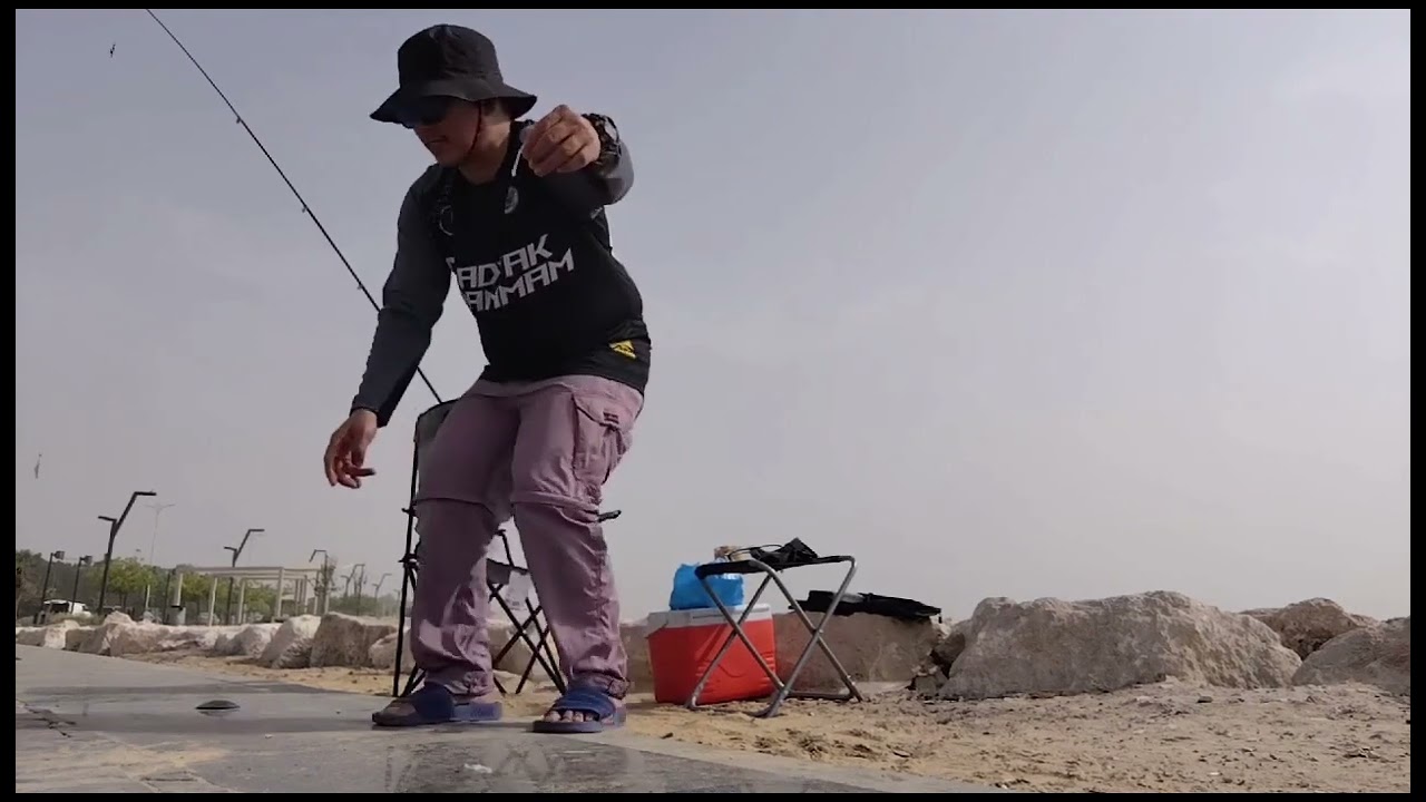 Fishing in Dammam Corniche,  Saudi Arabia
