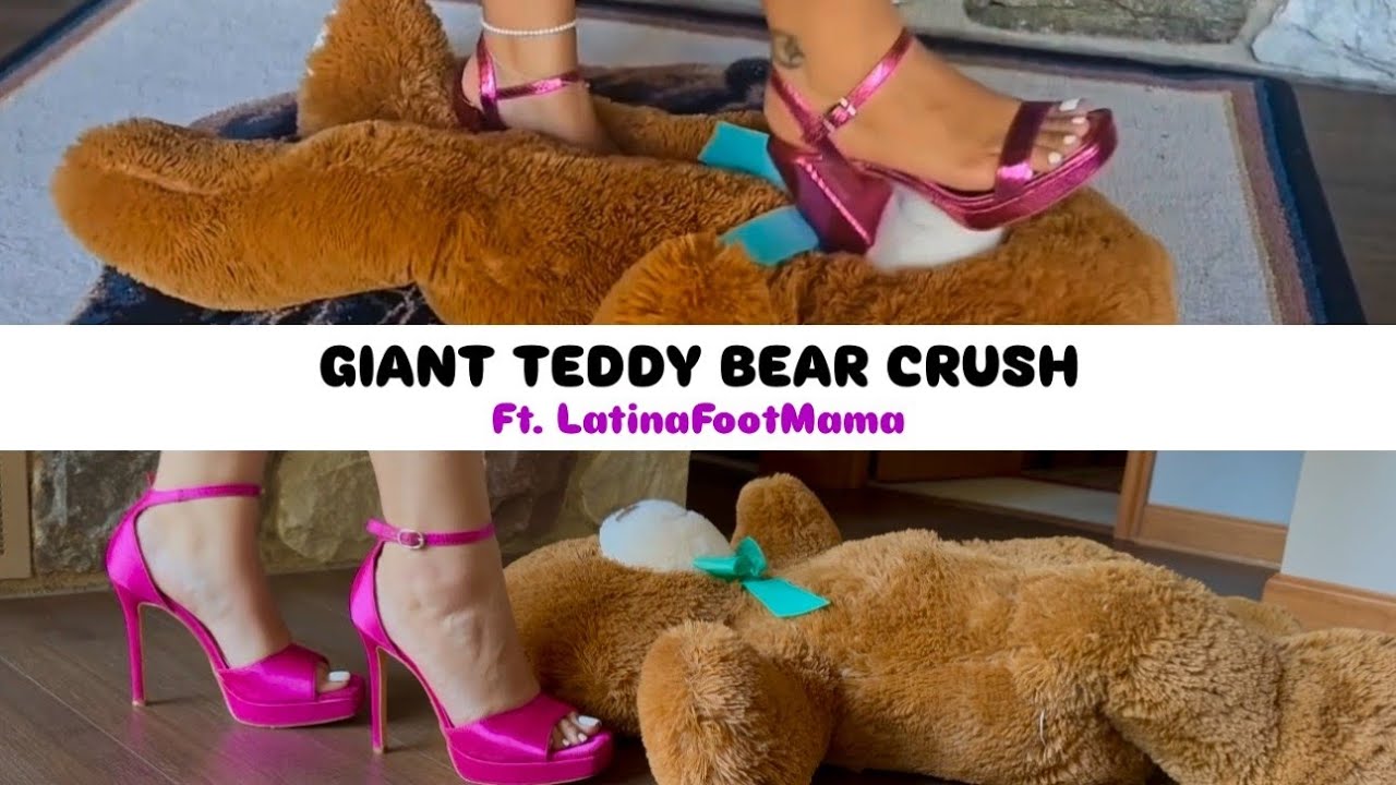 🧸 Giant Teddy Bear Trample | Pink Heel Crushing all over Teddy Bear 🧸💖 | Double Trouble 💋