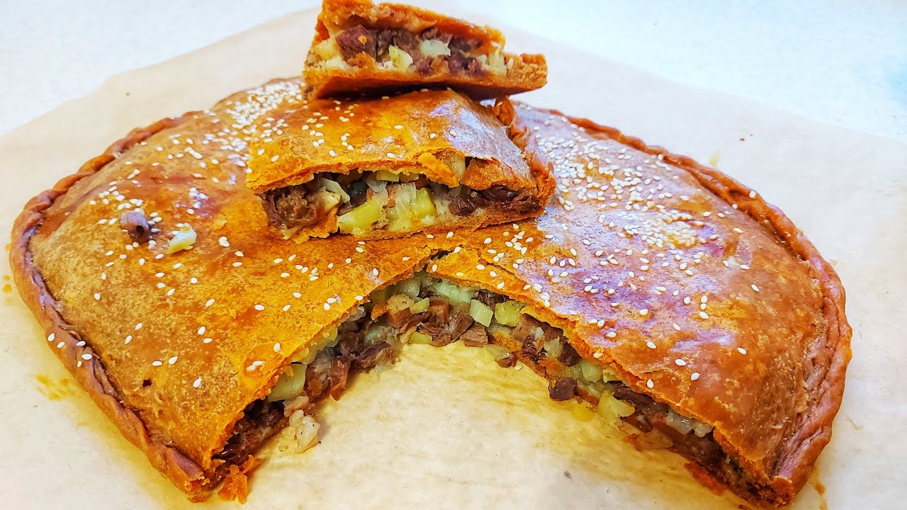 Мясной пирог. Піскен еттен бәліш. Қазақша рецепт.