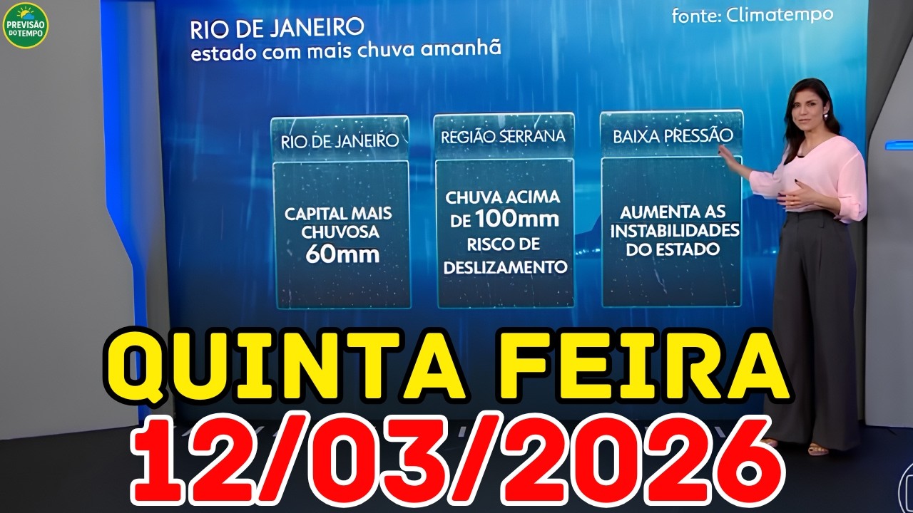 RISCO DE INUNDAÇÃO: Sudeste em alerta máximo nesta quinta | Previsão do Tempo Jornal Nacional 12/03