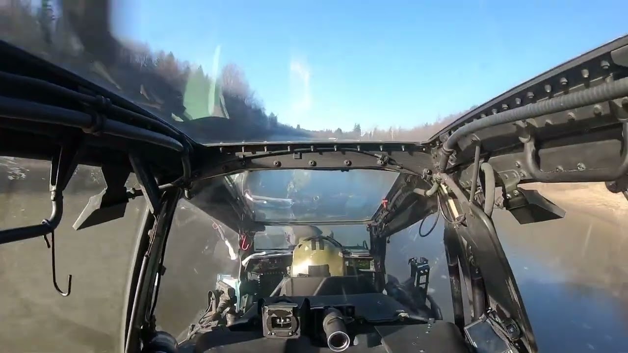 AH-64 Apache Helicopter Pilot POV - NOE Low Level River Flight