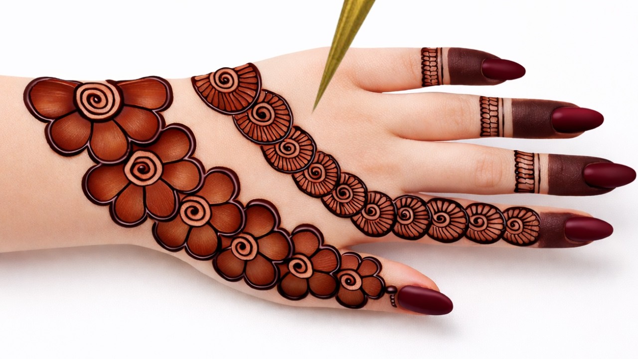 Very simple unique style mehndi design for back hand|new easy #mehndi design 2025 | mehandi designs