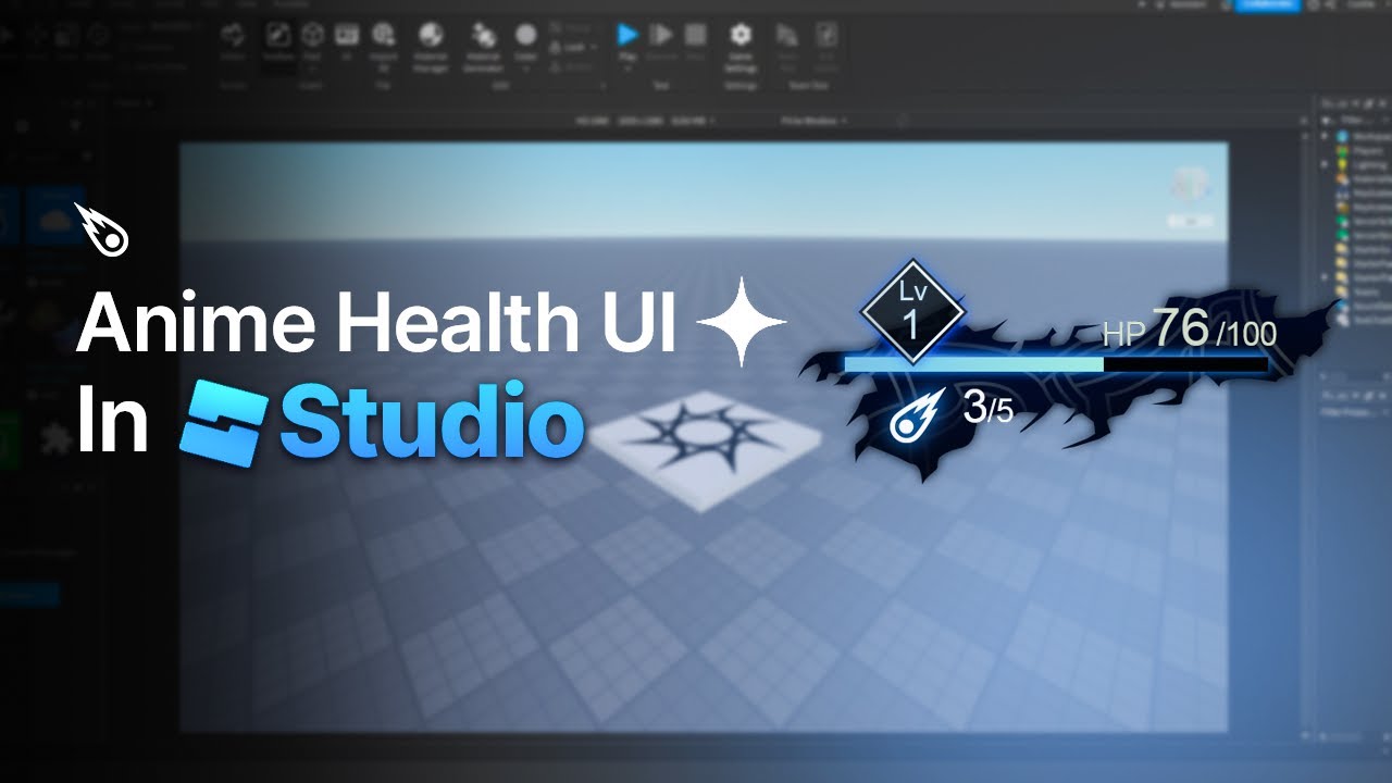 Как создать аниме-интерфейс здоровья в Roblox Studio