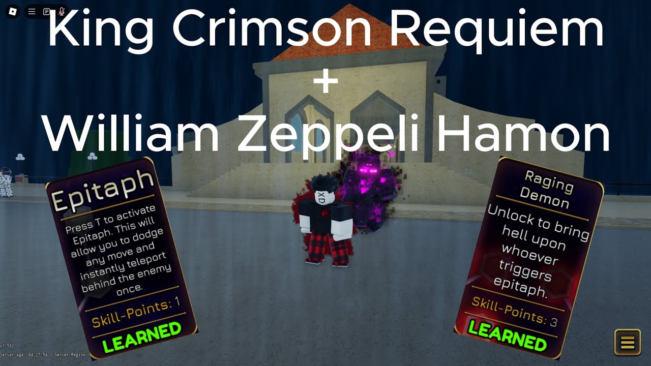 [YBA] King Crimson Requiem and William Zeppeli Hamon ERASES 1v1s