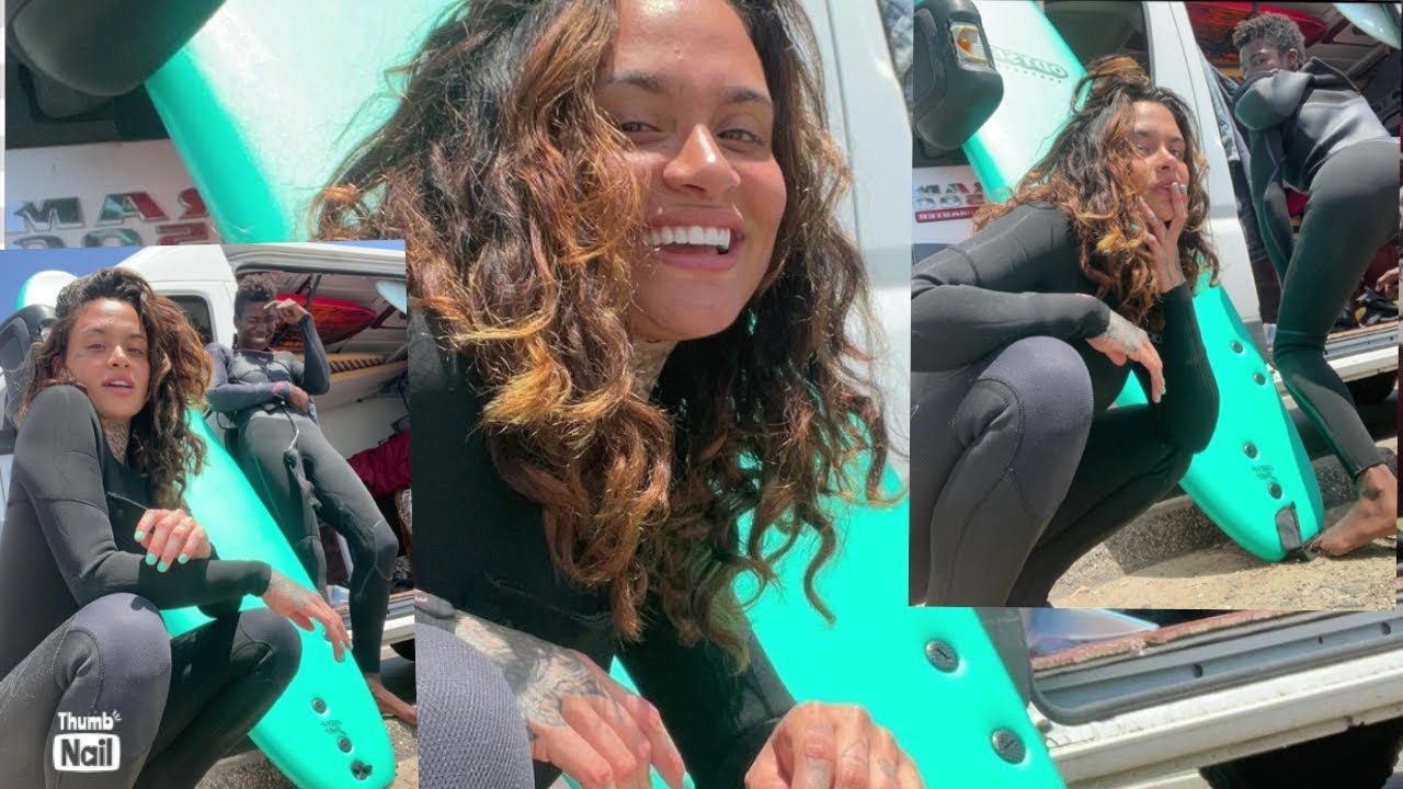 Kehlani on live sm(she getting ready to go surfing) @kehlani
