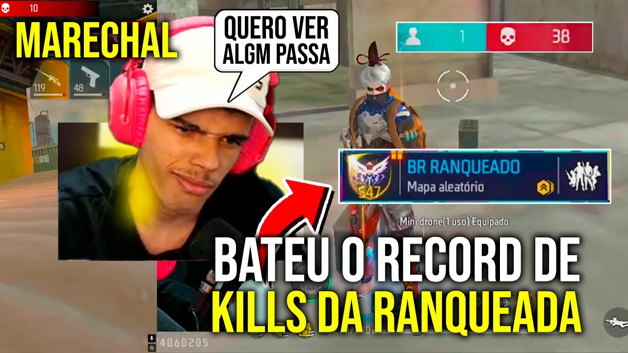MARECHAL BATEU O RECORD DE KILLS DA RANQUEADA - ELE DESAFIOU ALGUÉM A PASSAR ESSE RECORD FREE FIRE