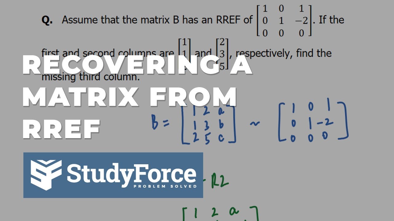Recovering a Matrix from RREF