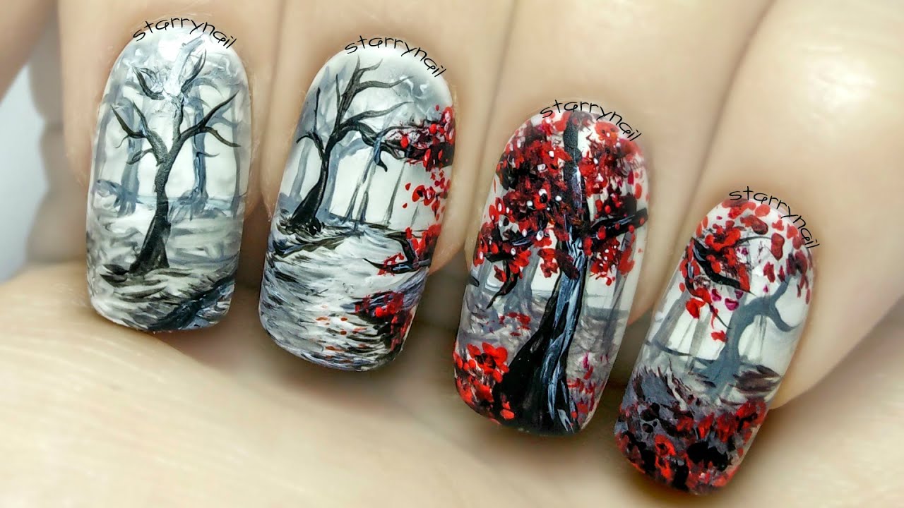 In the Forest ⎮ Freehand Nail Art Tutorial